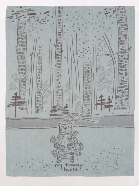 Image of My Tummy Hurts  - Woven Dish Towel BLUEQ